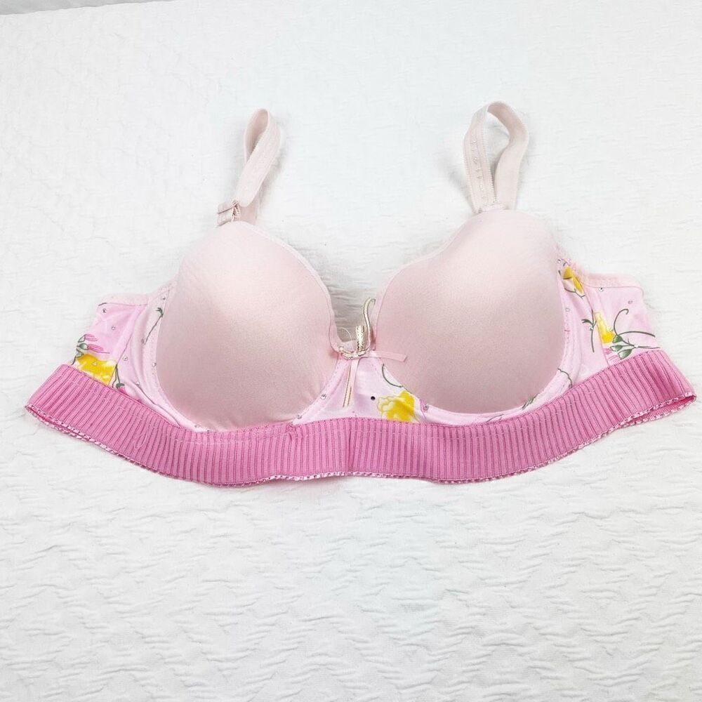 BUY 1 GET 1 FREE Chuns longline lingerie bra 38b light pink floral bridal lightl